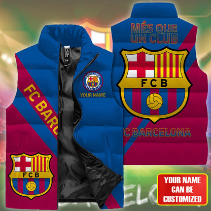 Barcelona FC V2 Sleeveless Windproof Puffer Jacket 3D