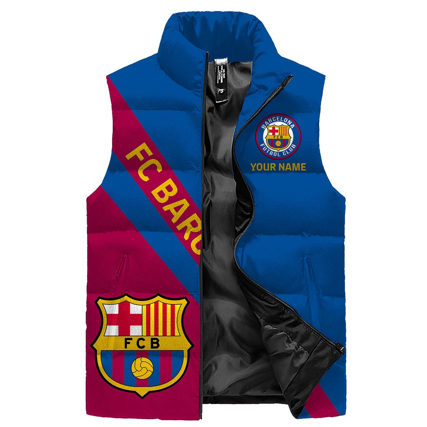 Barcelona FC V2 Sleeveless Windproof Puffer Jacket 3D