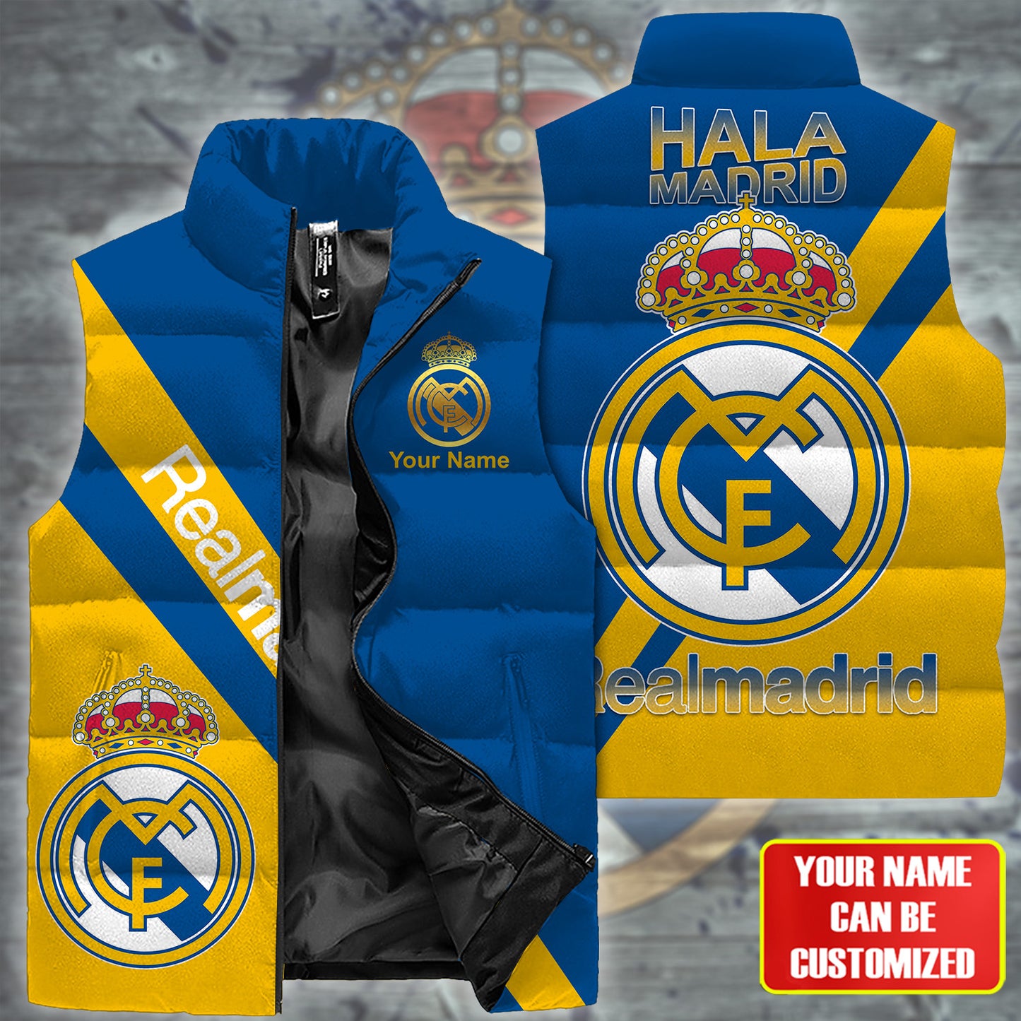 Real Madrid V2 Sleeveless Windproof Puffer Jacket 3D