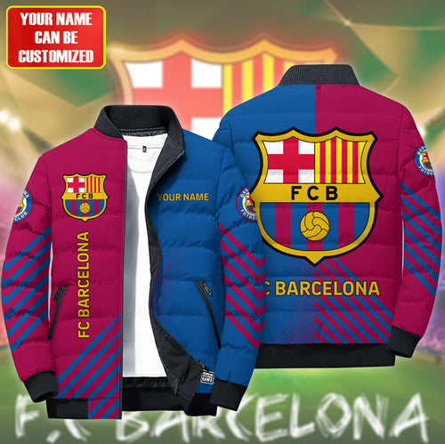 Personalized Barça Puffer Jacket v2 3D