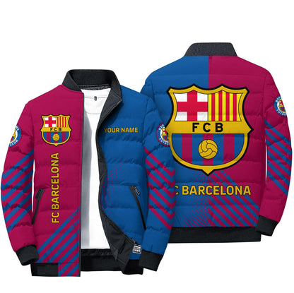 Personalized Barça Puffer Jacket v2 3D