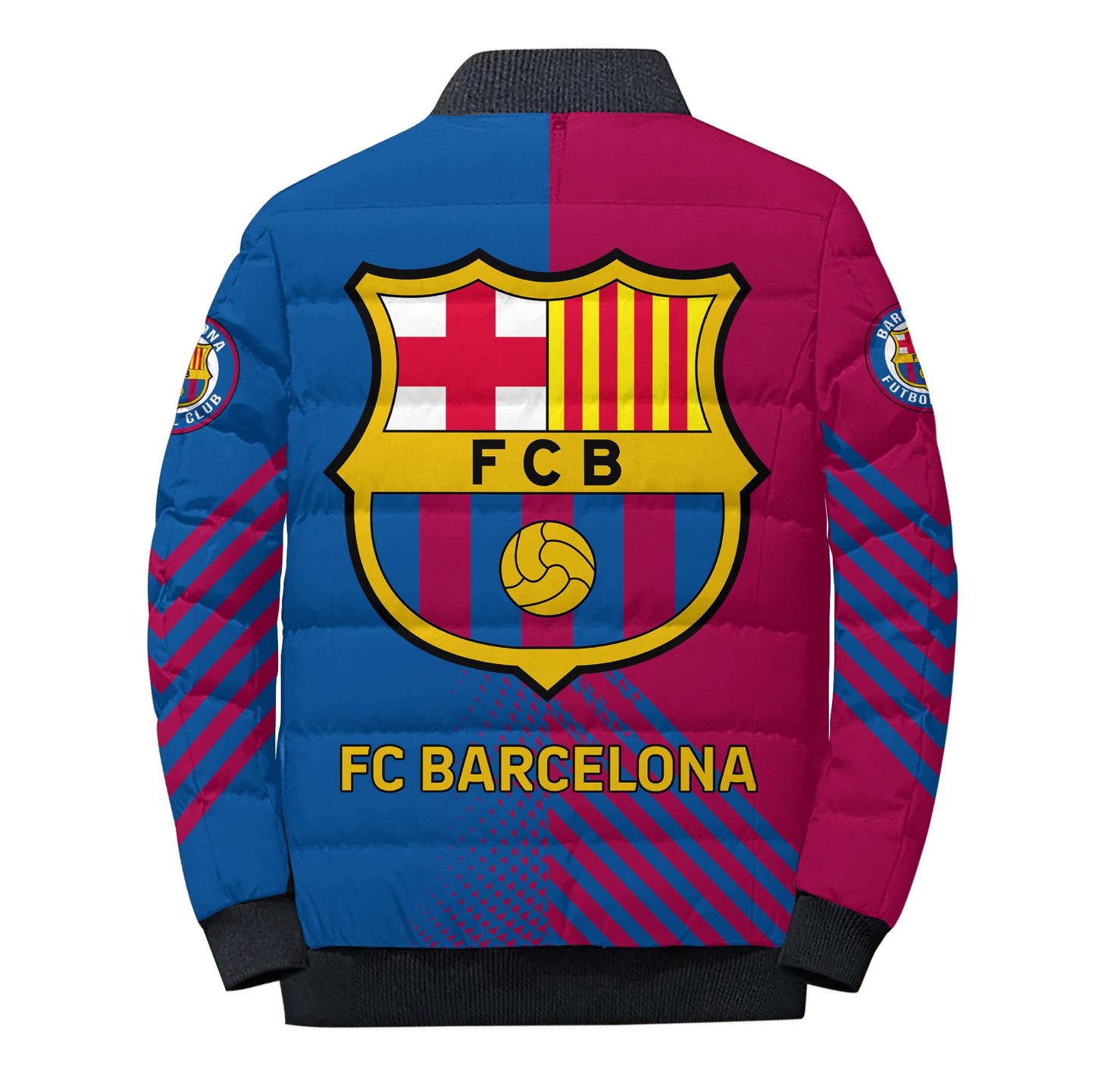Personalized Barça Puffer Jacket v2 3D