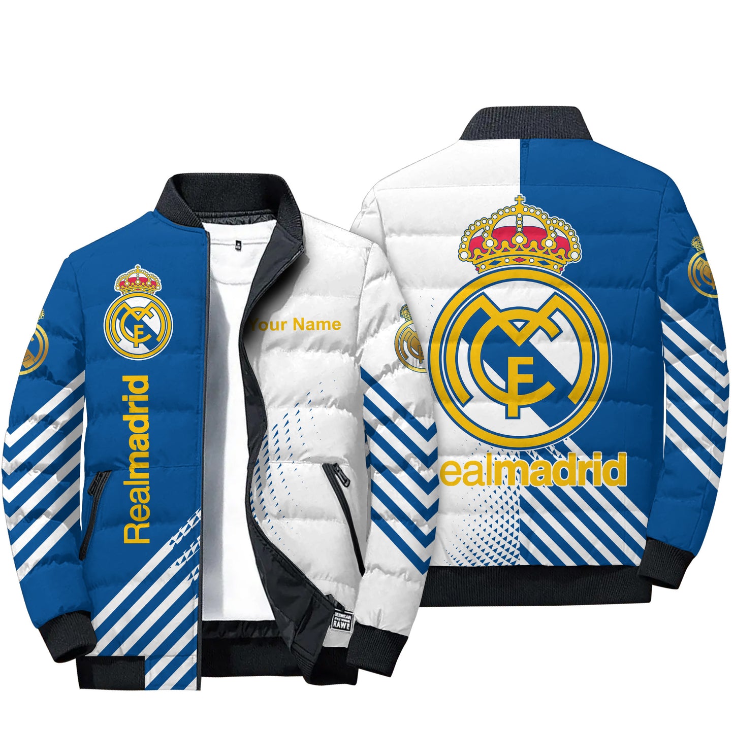 Personalized Real Madrid Puffer Jacket v2 3D