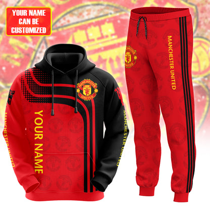Personalized Manchester United Q4 3D All over Printed Hoodie and Sweatpants set