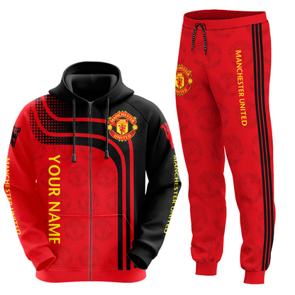 Personalized Manchester United Q4 3D All over Printed Hoodie and Sweatpants set