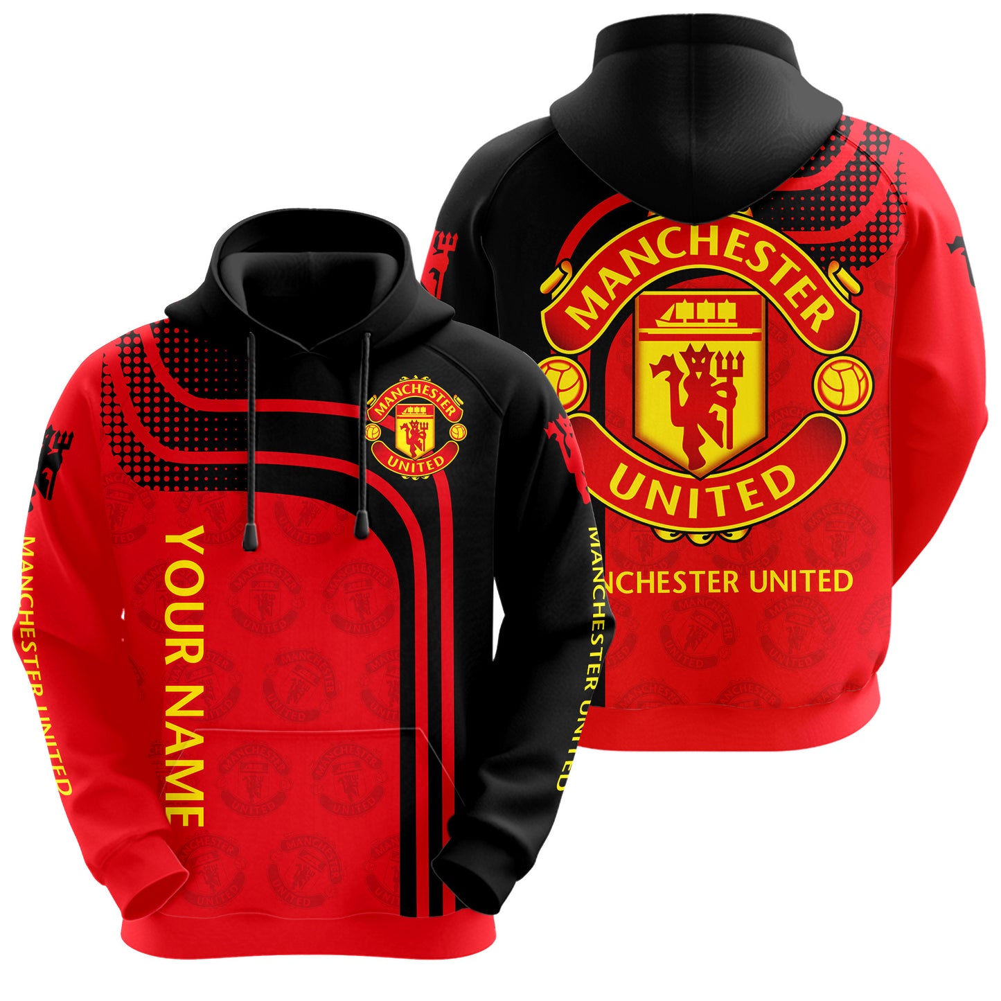 Personalized Manchester United Q4 3D All over Printed Hoodie and Sweatpants set