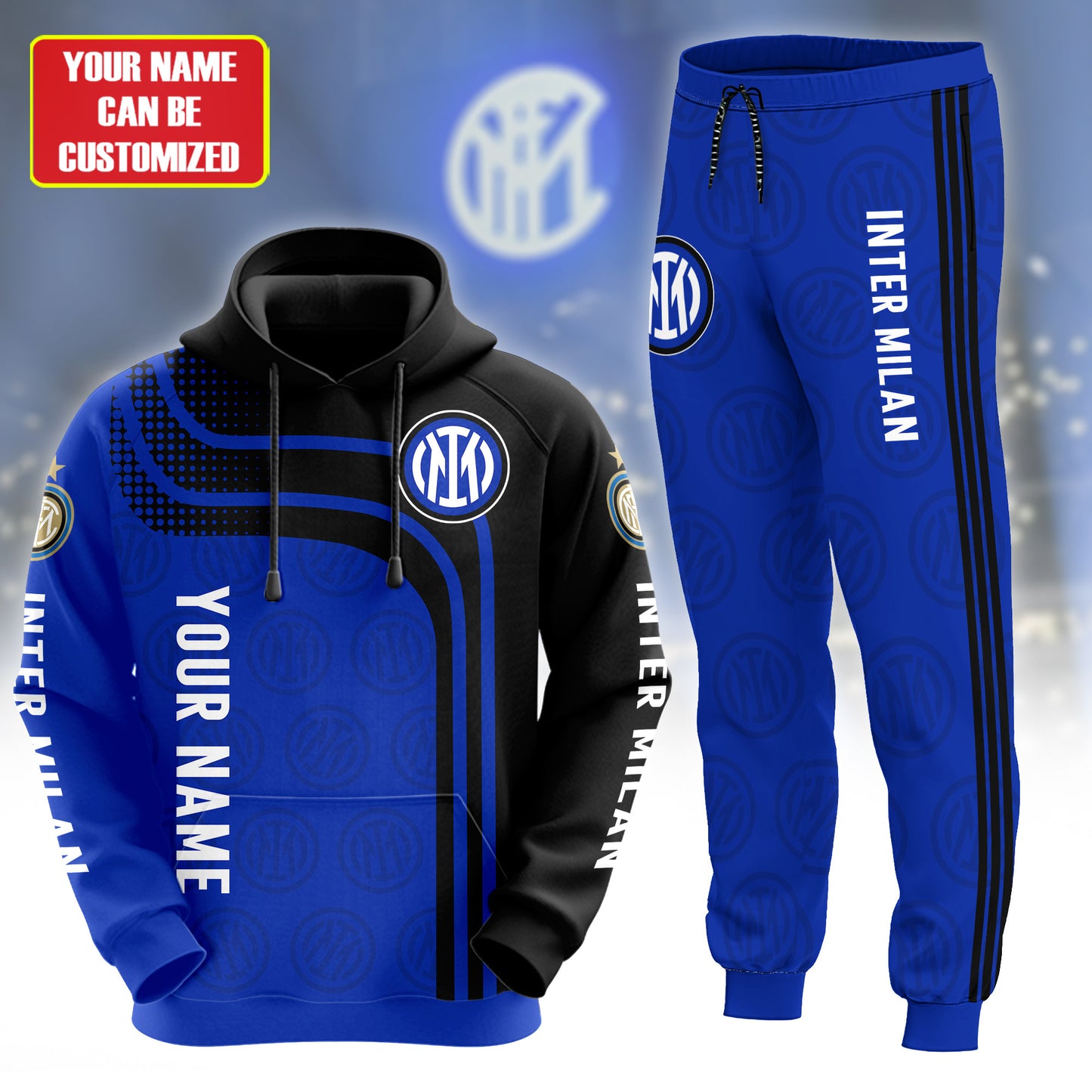 Personalized Inter Milan Q3 3D All over Printed Hoodie and Sweatpants set