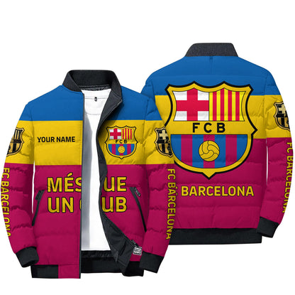 Personalized Barça Q2 Puffer Jacket v2 3D