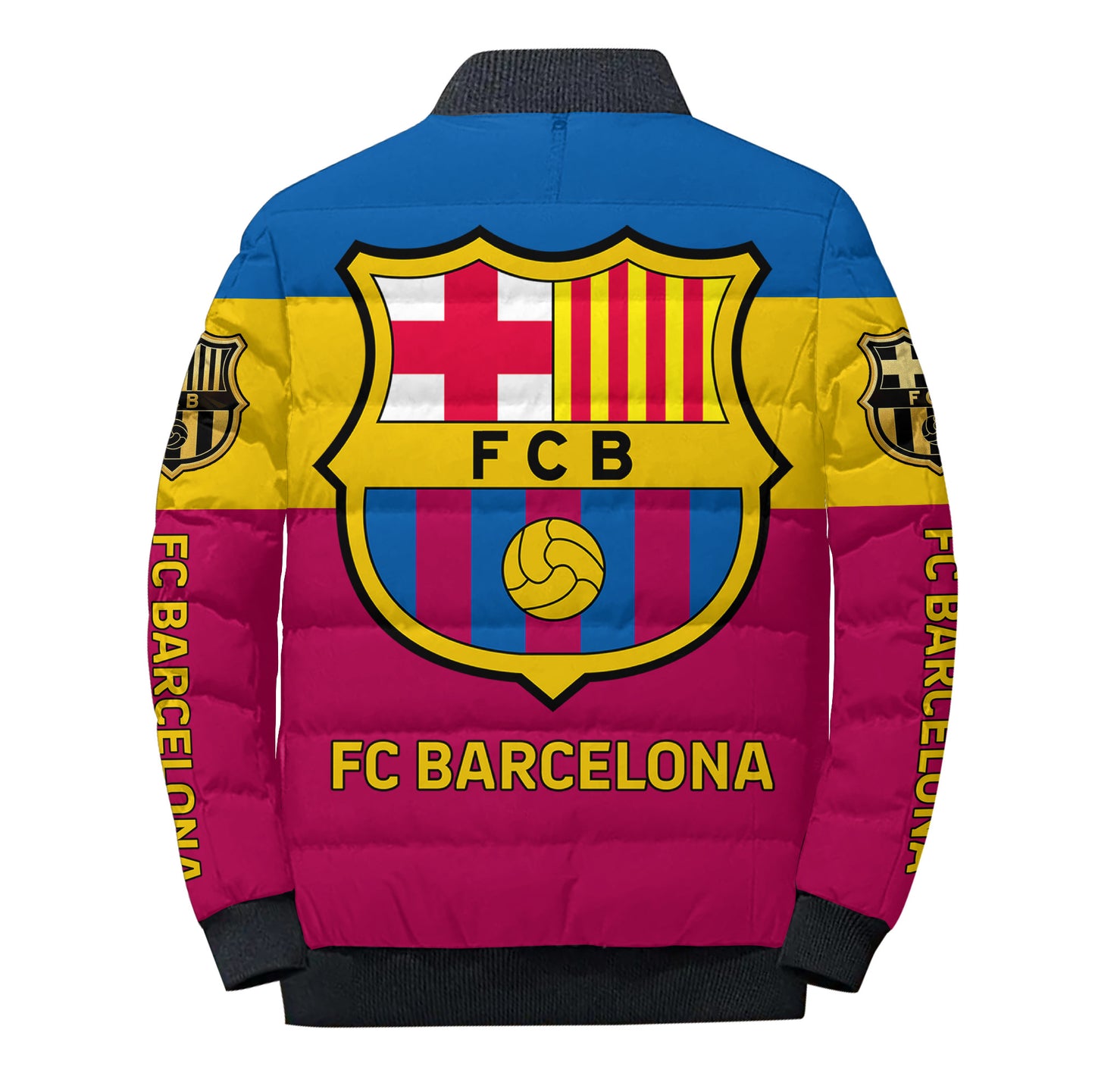 Personalized Barça Q2 Puffer Jacket v2 3D