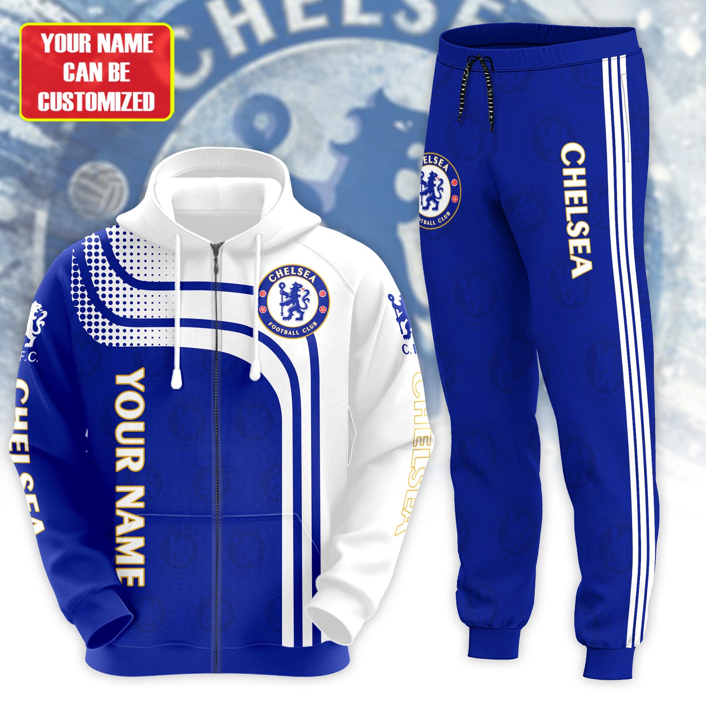 Personalized Chelsea Q3 3D All over Printed Hoodie and Sweatpants set