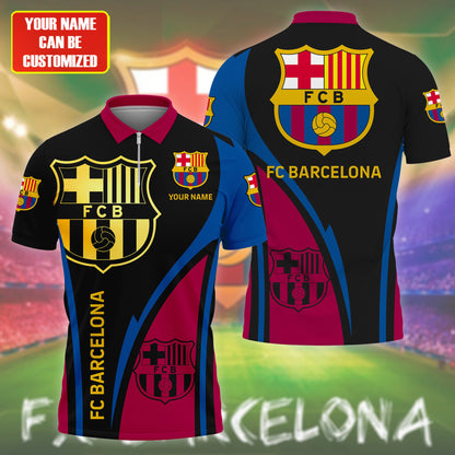 Personalized Barça V3 3D Full Printing Set , Barça Shirt , Zipper Polo, Hoodie , Short , Polo ,hawaii