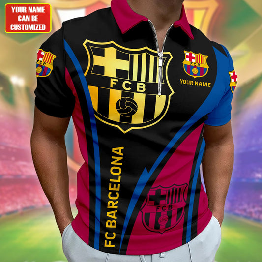 Personalized Barça V3 3D Full Printing Set , Barça Shirt , Zipper Polo, Hoodie , Short , Polo ,hawaii