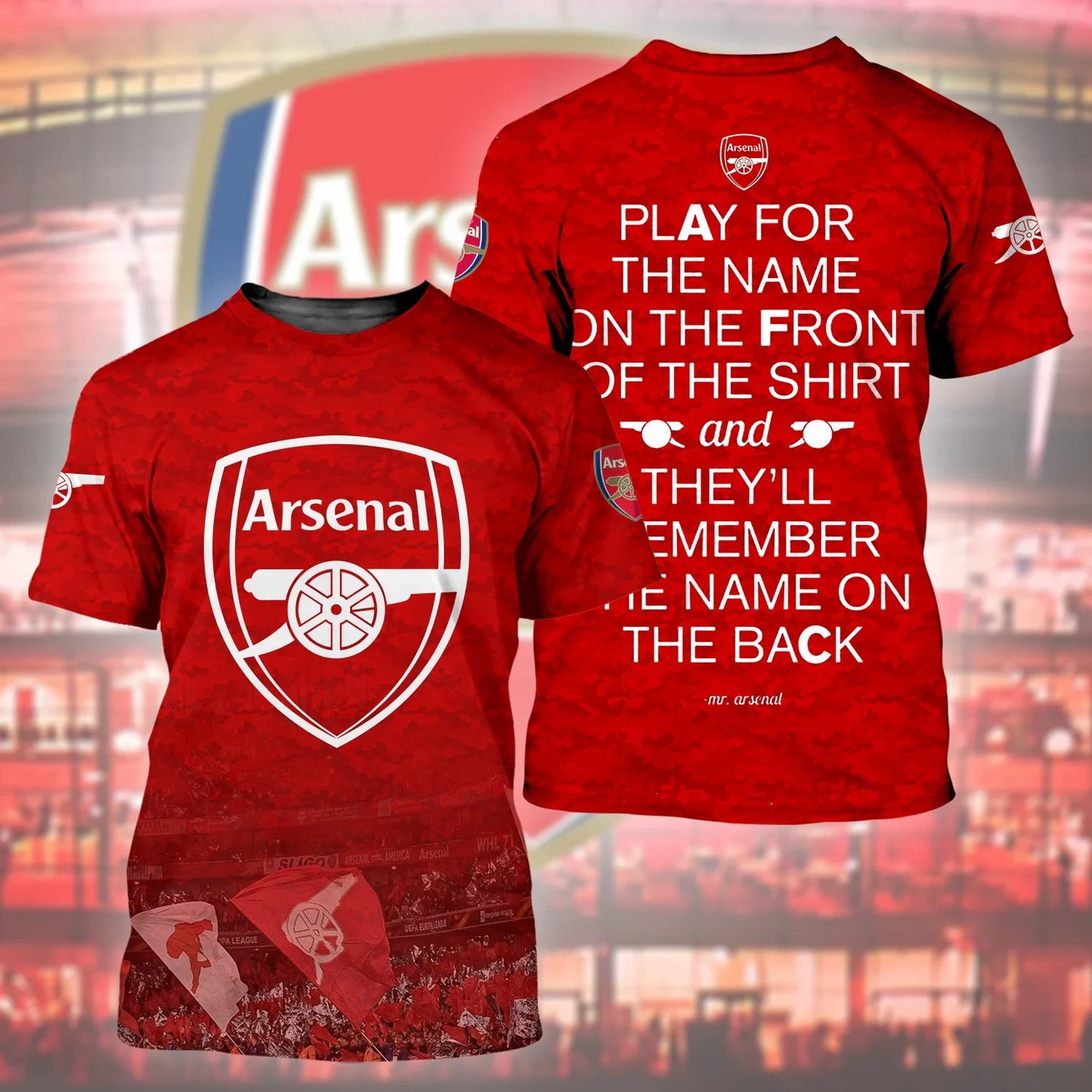 Personalized Arsenal 3D Full Printing Set , Arsenal Shirt , Zipper Polo, Hoodie , Short , Polo ,hawaii