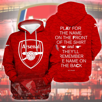 Personalized Arsenal 3D Full Printing Set , Arsenal Shirt , Zipper Polo, Hoodie , Short , Polo ,hawaii
