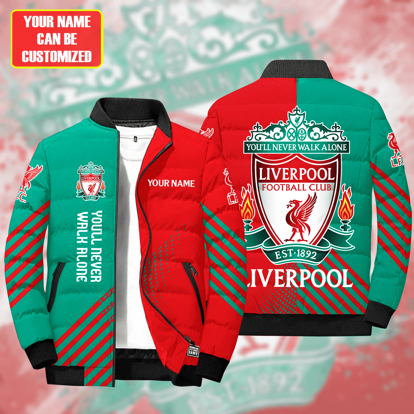 Personalized Liverpool Puffer Jacket v2 3D