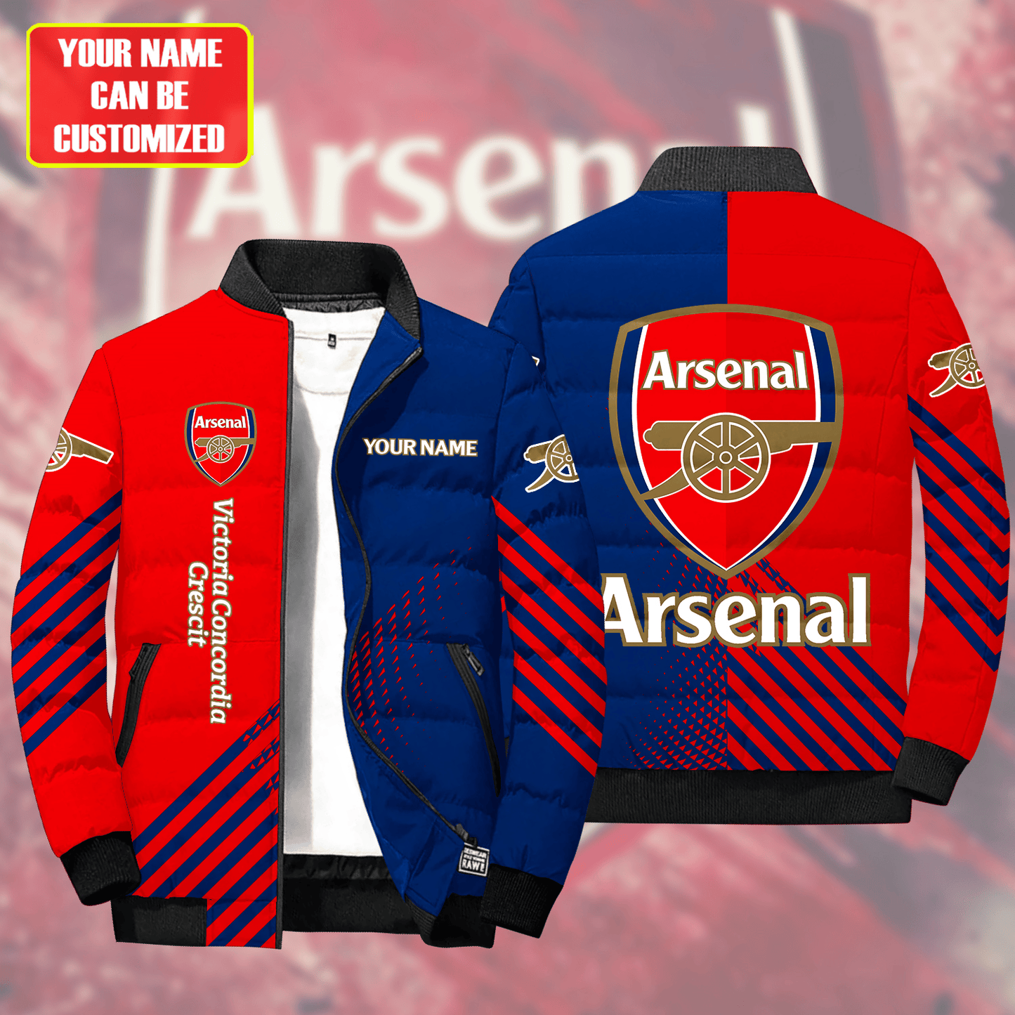 Personalized Arsenal Puffer Jacket v2 3D