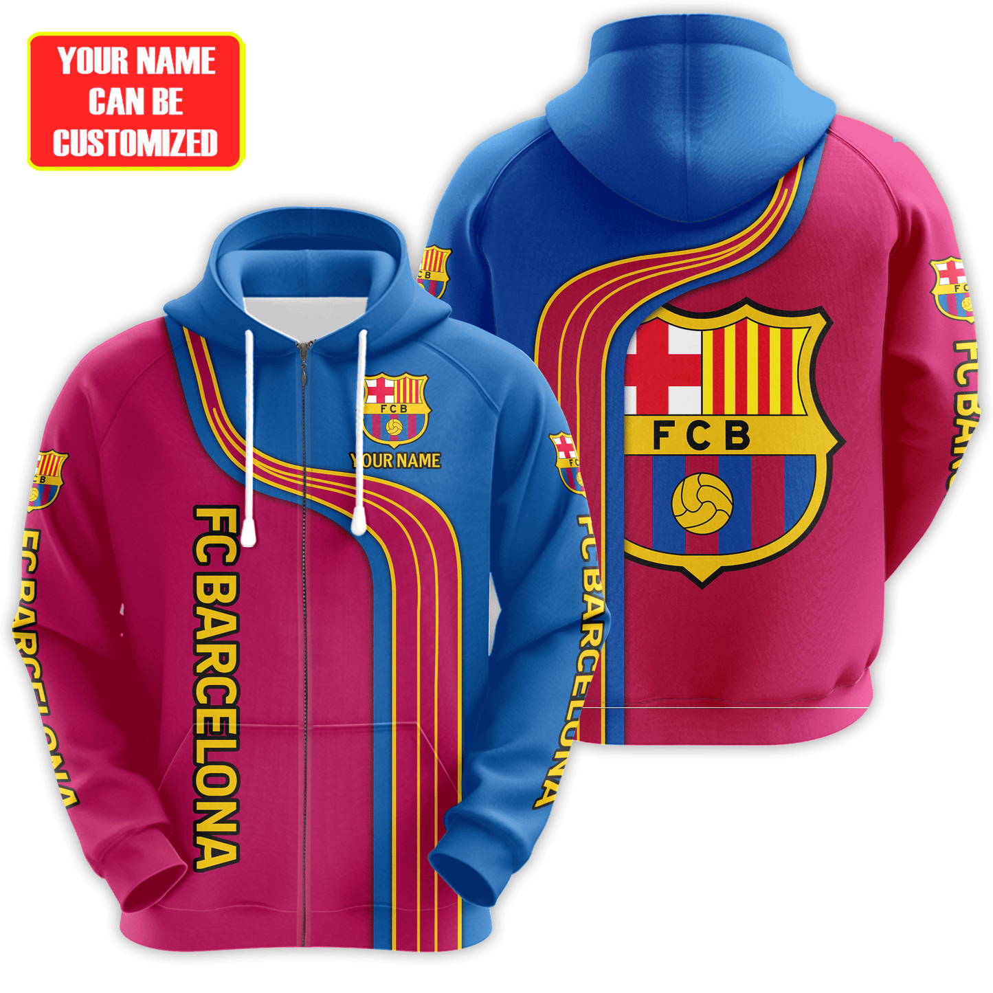 Personalized Barcelona 3D All over Printed Hoodie and Sweatpants set V2