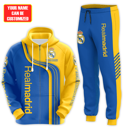 Personalized Real Madrid 3D All over Printed Hoodie and Sweatpants set V2