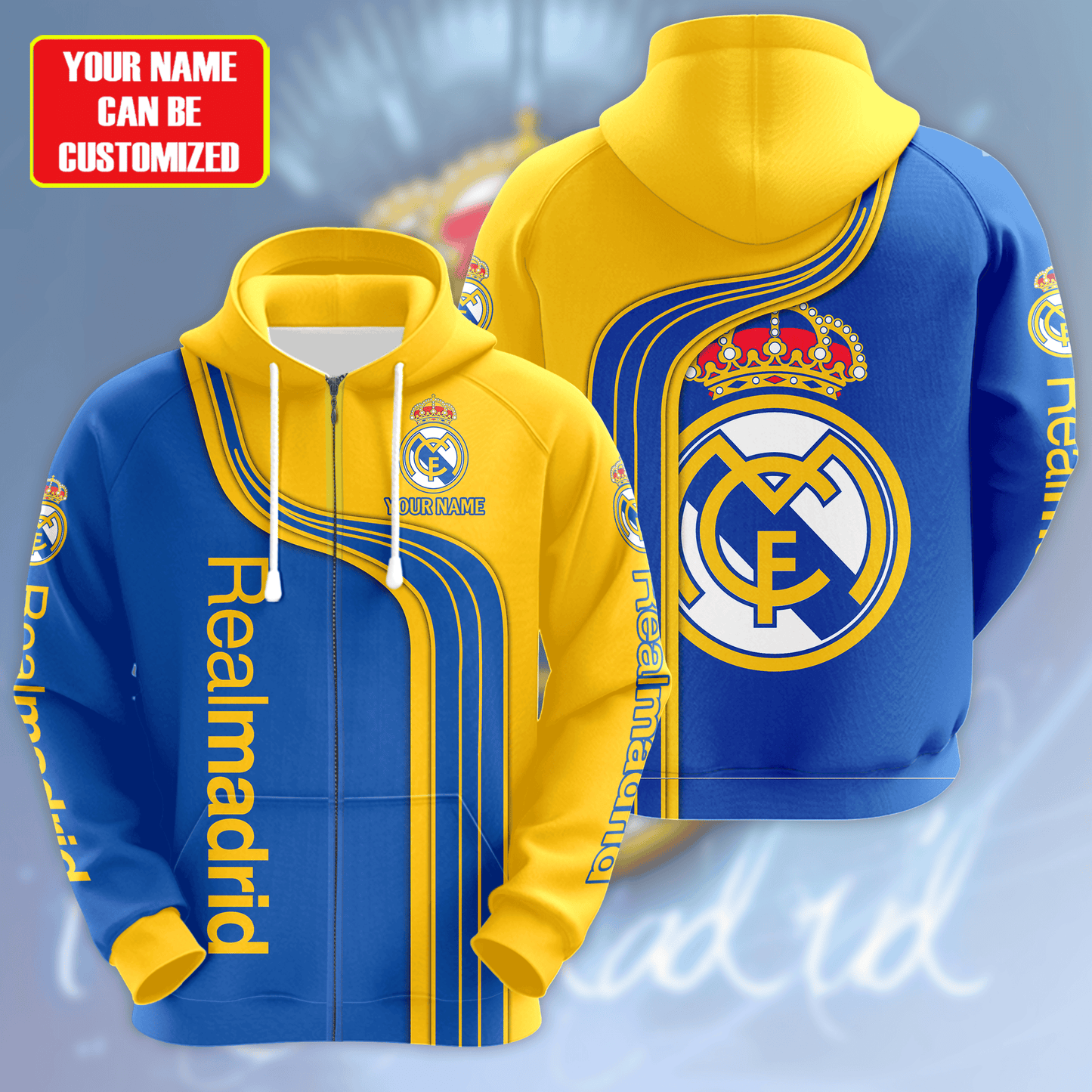 Personalized Real Madrid 3D All over Printed Hoodie and Sweatpants set V2