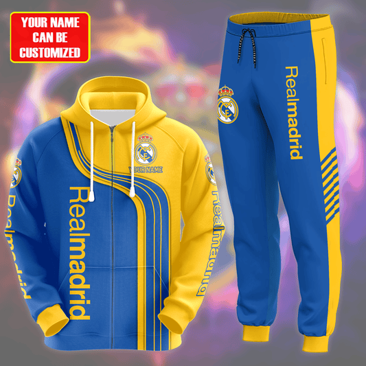 Personalized Real Madrid 3D All over Printed Hoodie and Sweatpants set V2