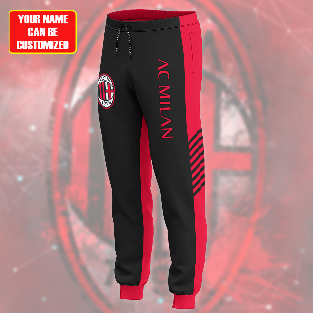 Personalized AC Milan 3D All over Printed Hoodie and Sweatpants set V2