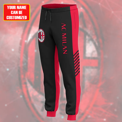 Personalized AC Milan 3D All over Printed Hoodie and Sweatpants set V2