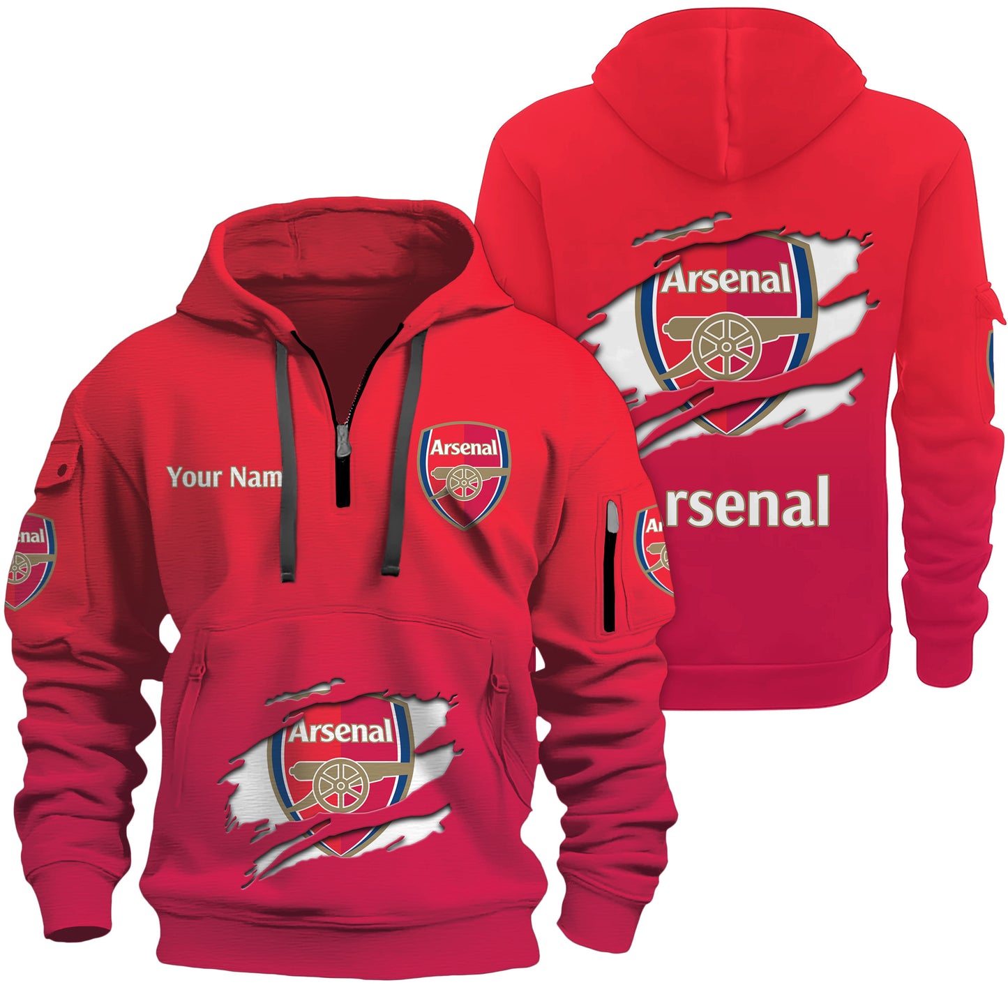 Personalized Arsenal V2 3D Zip-Hoodie Cotton Jacket