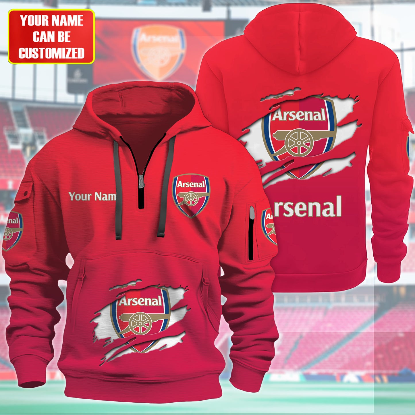Personalized Arsenal V2 3D Zip-Hoodie Cotton Jacket