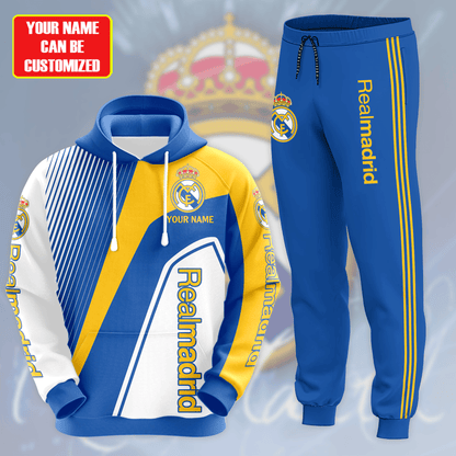 Personalized Real Madrid 3D All over Printed Hoodie and Sweatpants set V1