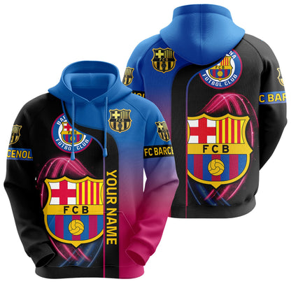 Personalized Barça Q7 3D All over Printed Hoodie and Sweatpants set