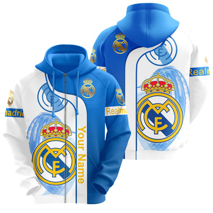 Personalized Real Madrid Q8 3D All over Printed Hoodie and Sweatpants set