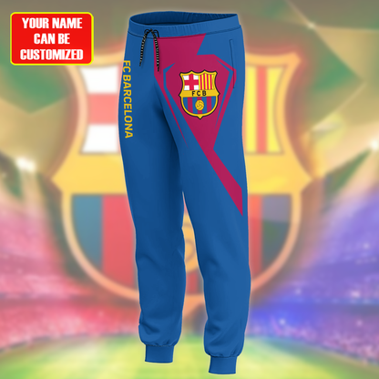 Personalized Barça Q8 3D All over Printed Hoodie and Sweatpants set