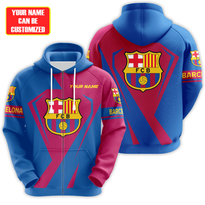 Personalized Barça Q8 3D All over Printed Hoodie and Sweatpants set