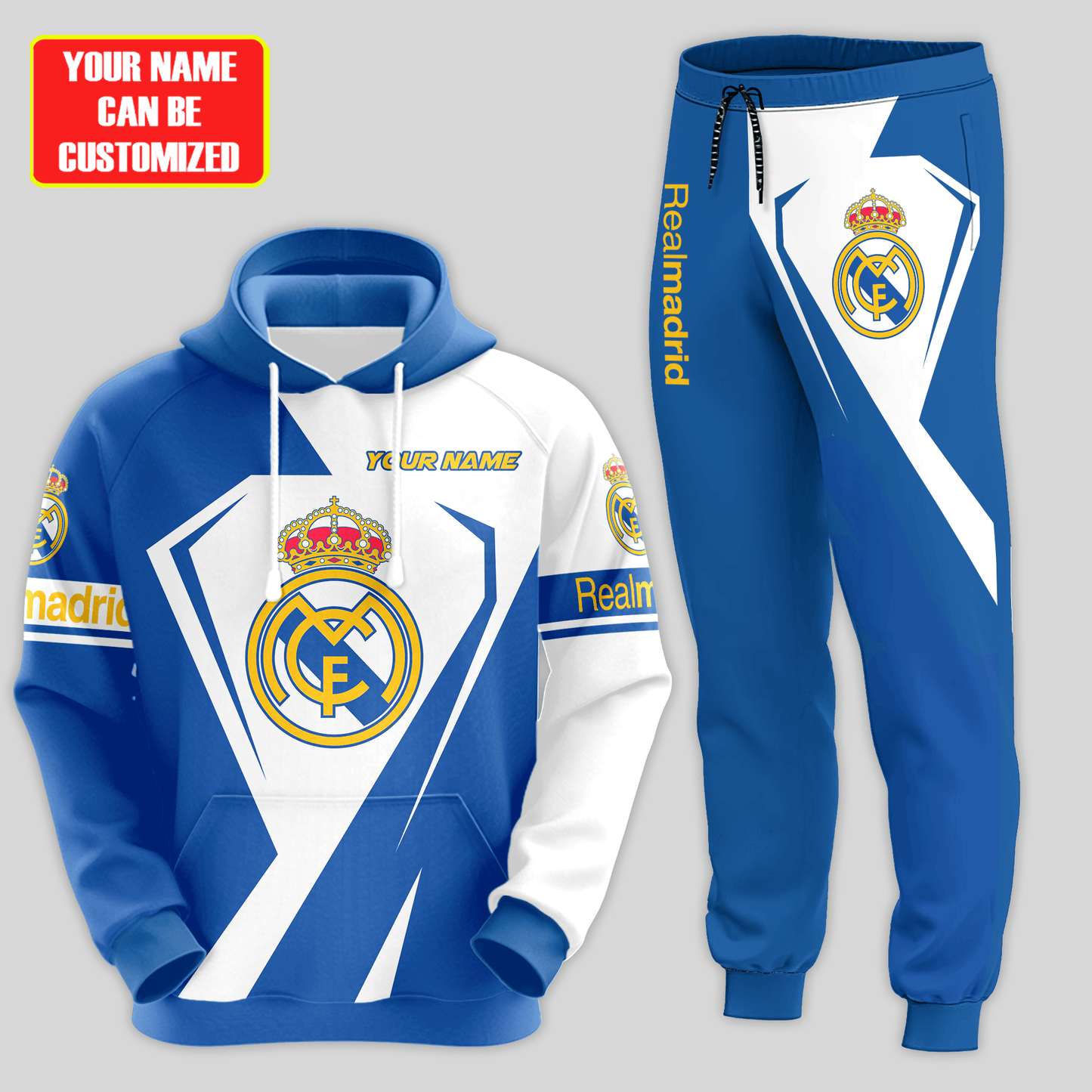 Personalized Real Madrid Q9 3D All over Printed Hoodie and Sweatpants set