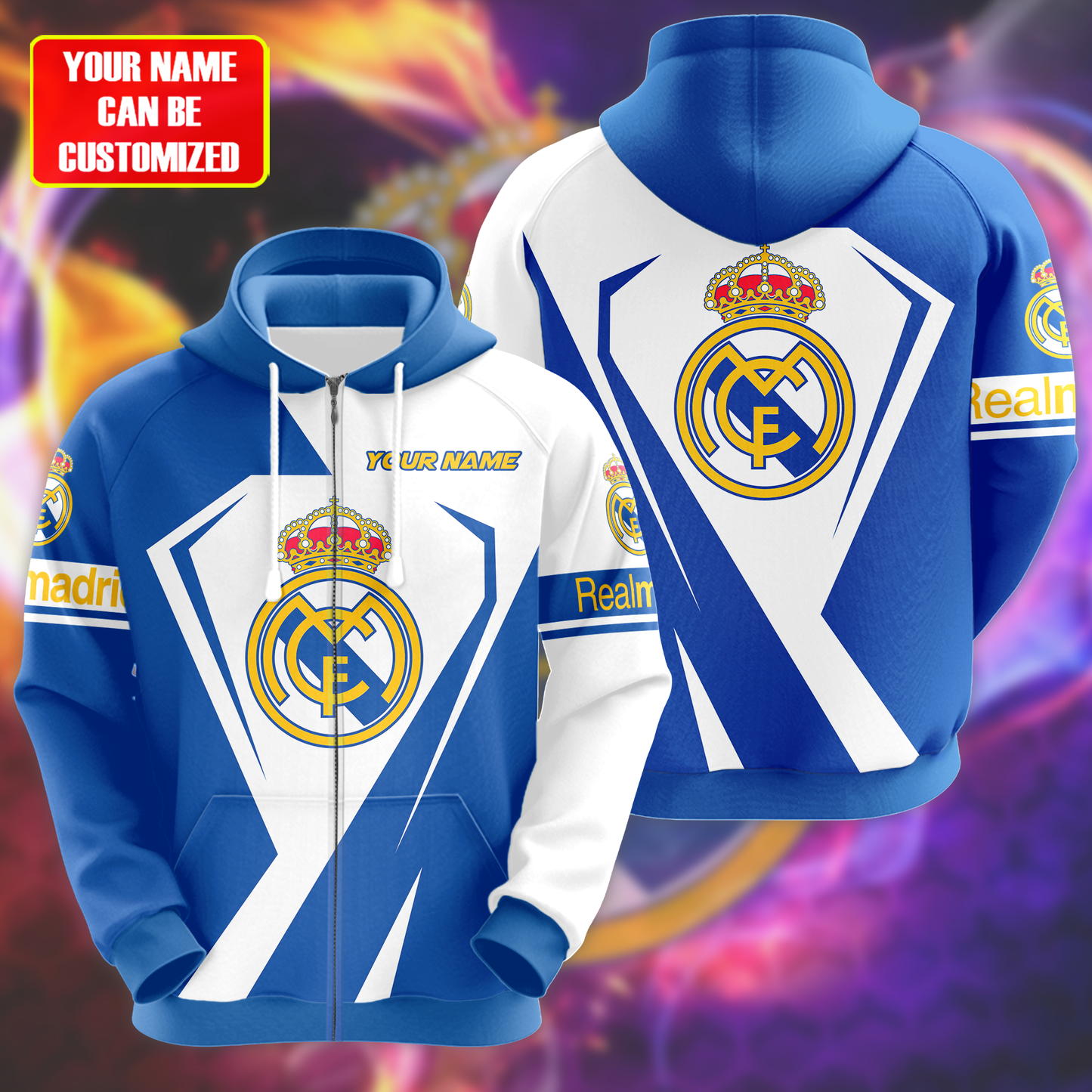Personalized Real Madrid Q9 3D All over Printed Hoodie and Sweatpants set