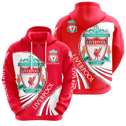 Personalized Liverpool 3D All over Printed Hoodie and Sweatpants set