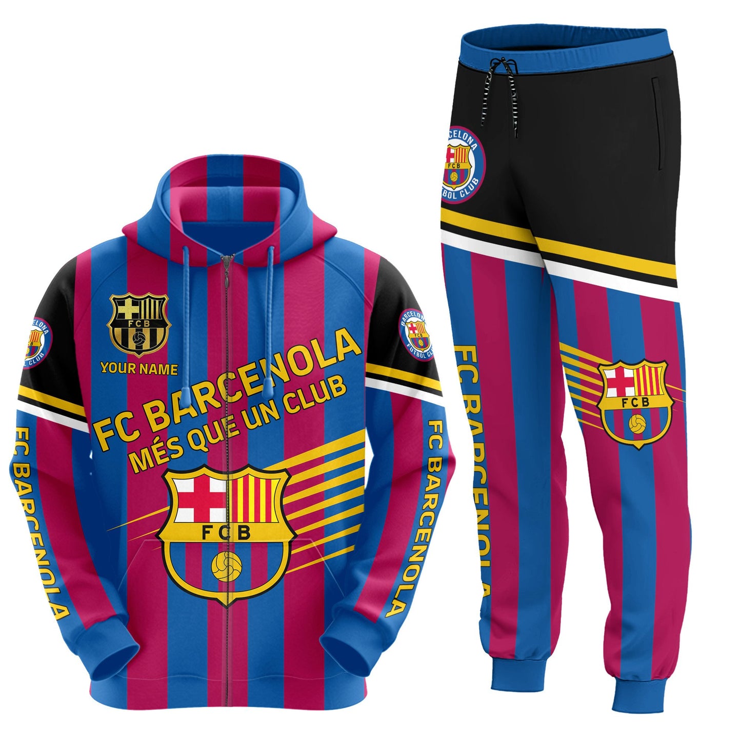 Personalized Barcelona 3D All over Printed Hoodie and Sweatpants set