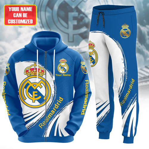 Personalized Real Madrid 3D All over Printed Hoodie and Sweatpants set