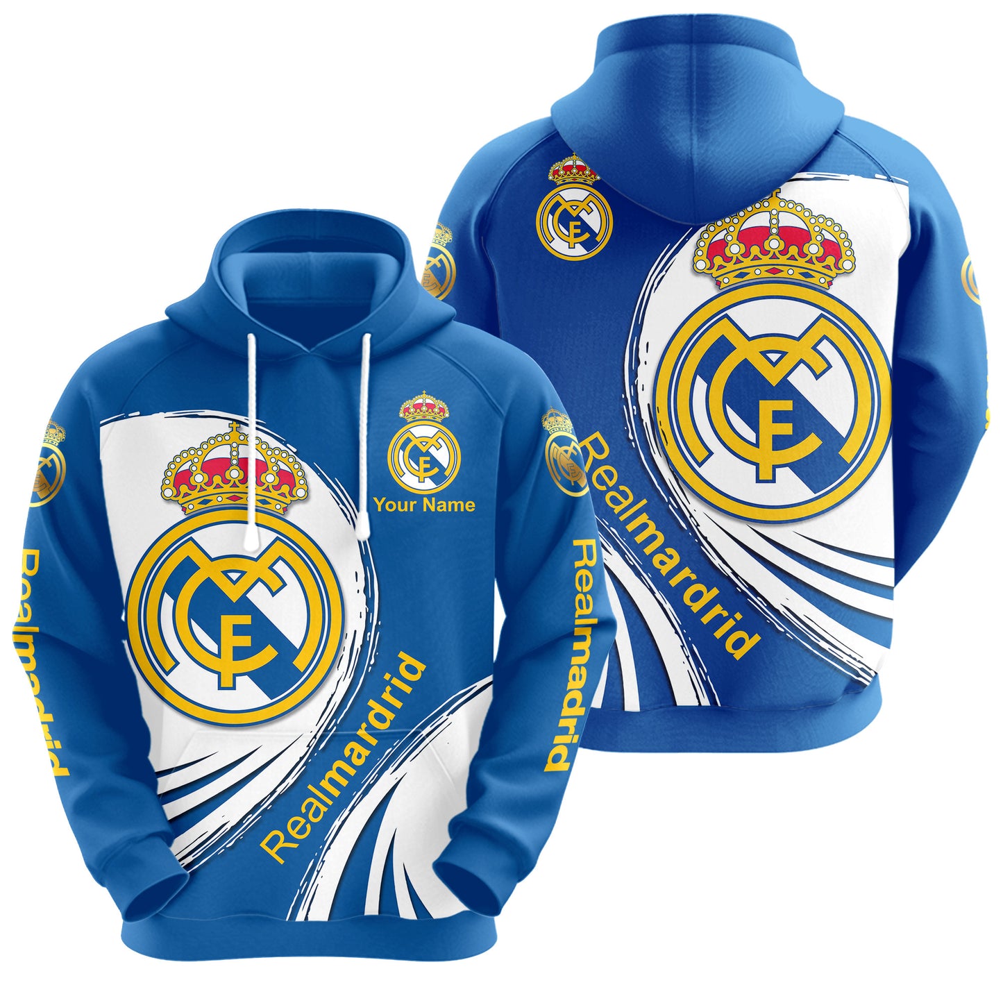 Personalized Real Madrid 3D All over Printed Hoodie and Sweatpants set