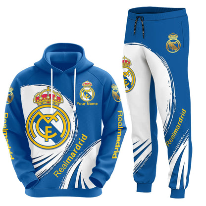 Personalized Real Madrid 3D All over Printed Hoodie and Sweatpants set