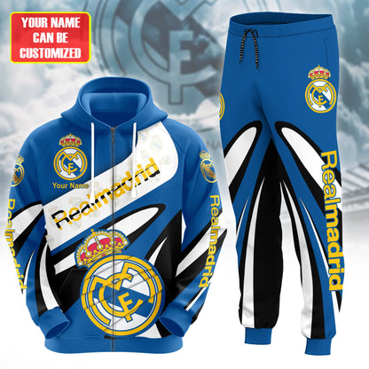 Personalized Real Madrid Q10 3D All over Printed Hoodie and Sweatpants set