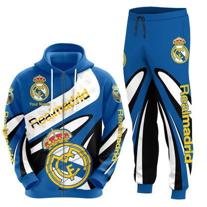 Personalized Real Madrid Q10 3D All over Printed Hoodie and Sweatpants set