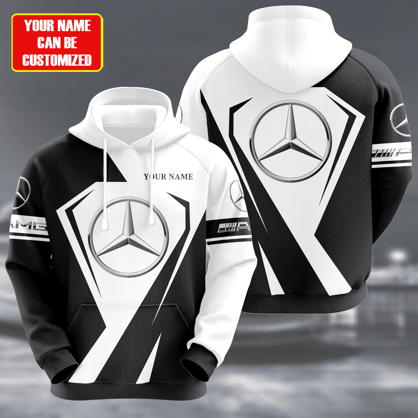 Personalized Merc AMG 3D All over Printed Hoodie and Sweatpants set V4