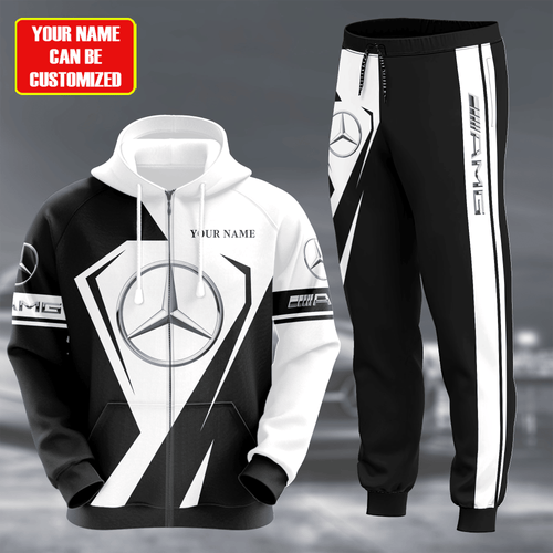 Personalized Merc AMG 3D All over Printed Hoodie and Sweatpants set V4
