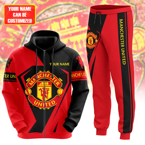 Personalized Manchester United Q5 3D All over Printed Hoodie and Sweatpants set