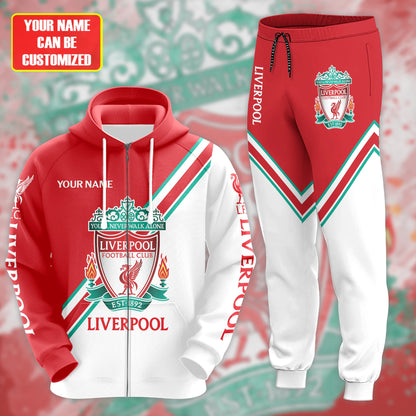 Personalized Liverpool 3D All over Printed Hoodie and Sweatpants set V5