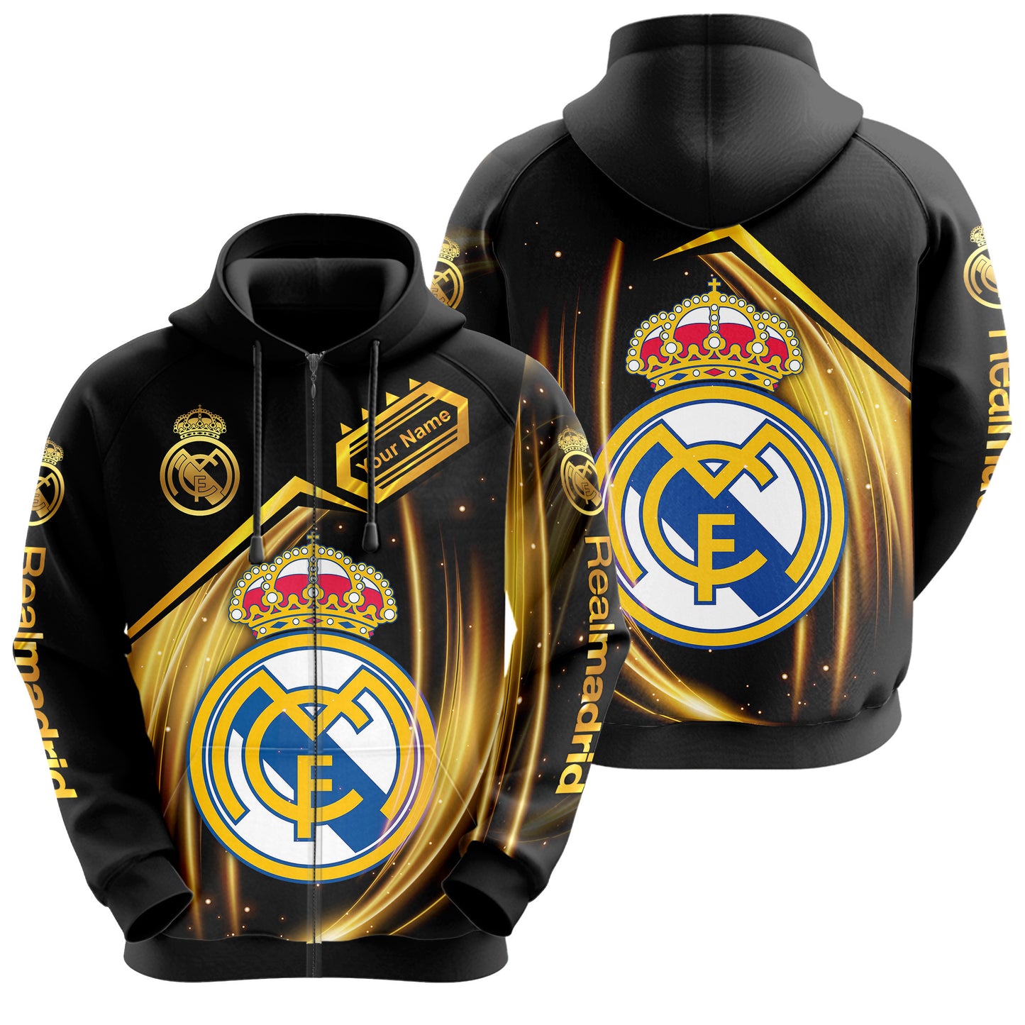 Personalized Real Madrid Q12 3D All over Printed Hoodie and Sweatpants set