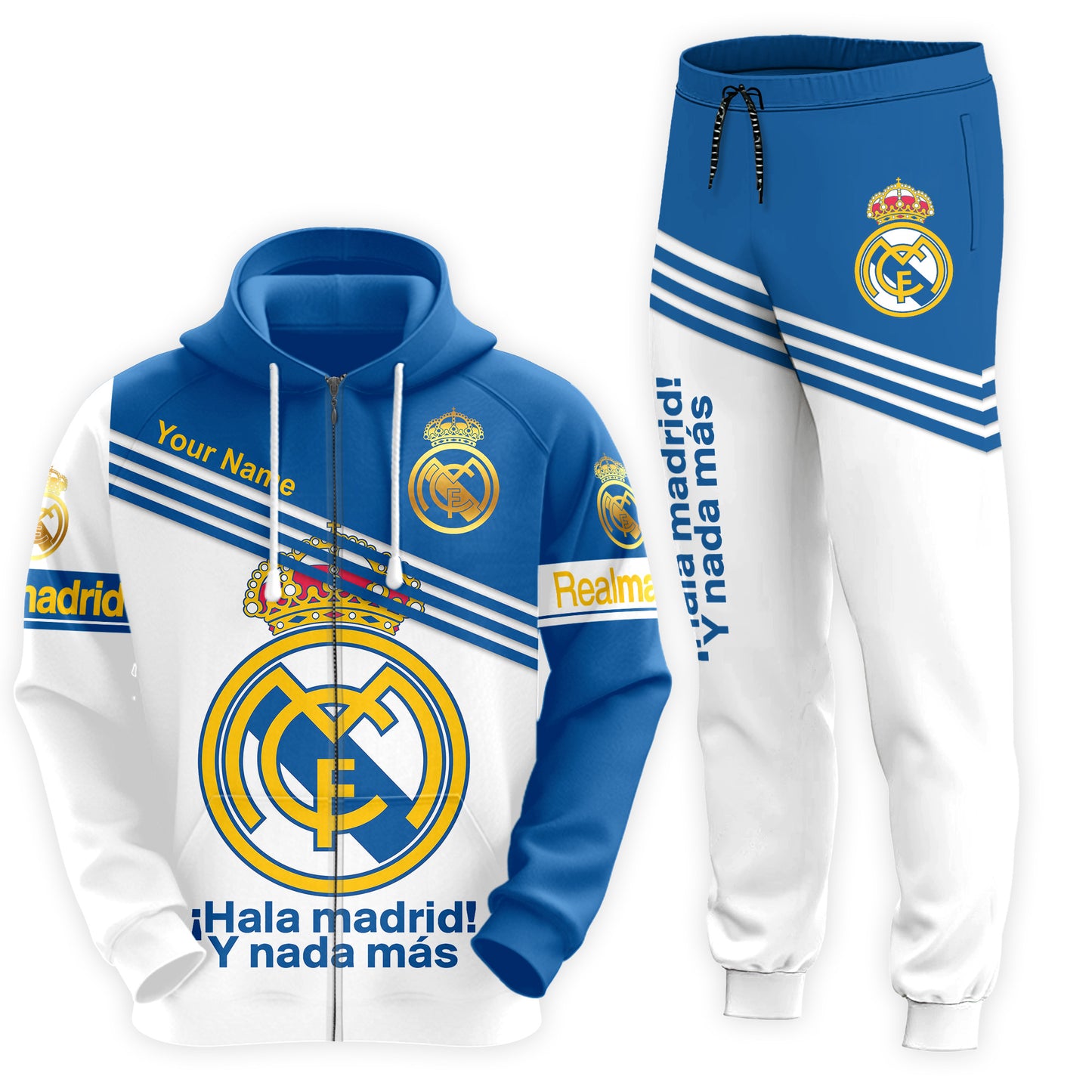 Personalized Real Madrid Q13 3D All over Printed Hoodie and Sweatpants set