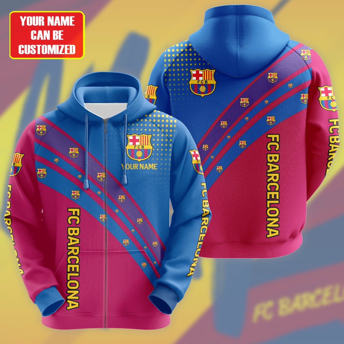 Personalized Barcelona 3D All over Printed Hoodie and Sweatpants set V4