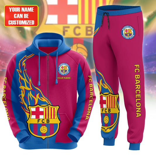 Personalized Barcelona 3D All over Printed Hoodie and Sweatpants set V5